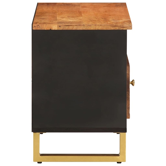 Sarlat Mangowood TV Stand 1 Drawer 3 Shelves In Brown And Black