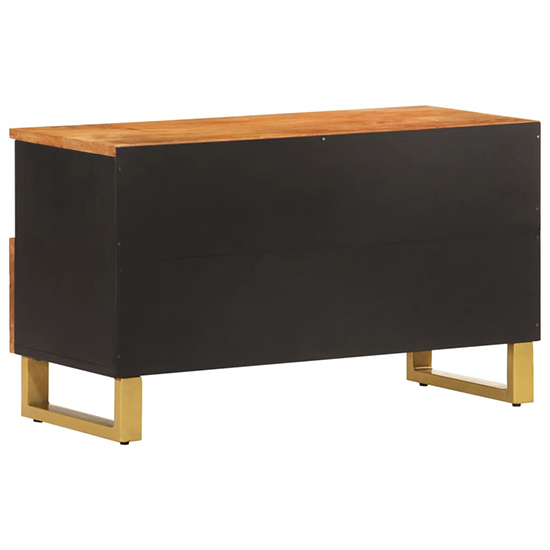 Sarlat Mangowood TV Stand 1 Drawer 3 Shelves In Brown And Black