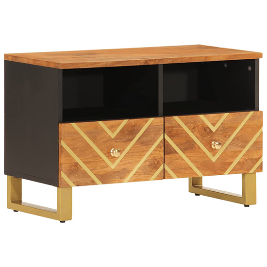 Sarlat Mangowood TV Stand 2 Drawers In Brown And Black