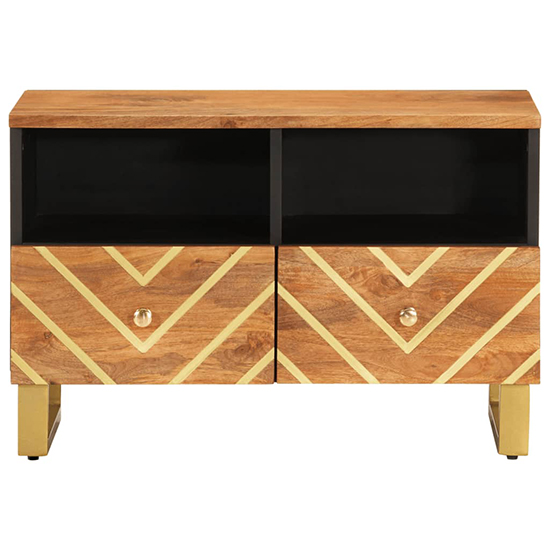 Sarlat Mangowood TV Stand 2 Drawers In Brown And Black