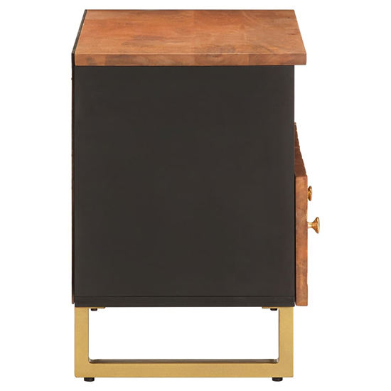 Sarlat Mangowood TV Stand 2 Drawers In Brown And Black