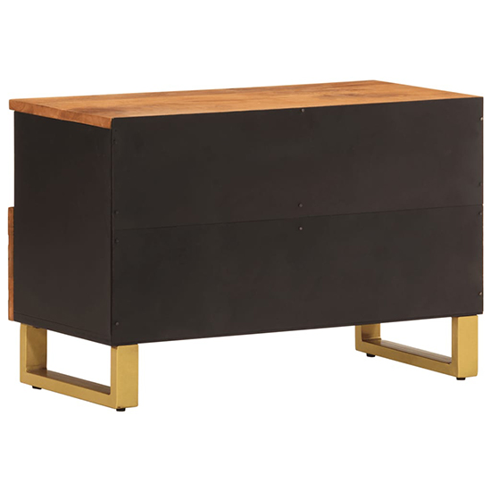 Sarlat Mangowood TV Stand 2 Drawers In Brown And Black