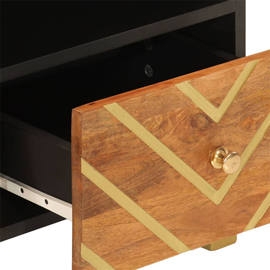 Sarlat Mangowood TV Stand 2 Drawers In Brown And Black