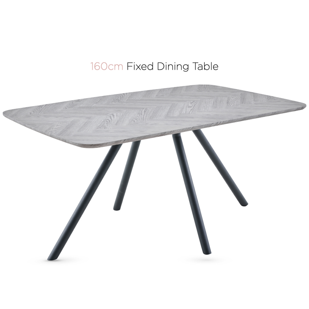Sarlix Rectangular Wooden Dining Table In Grey
