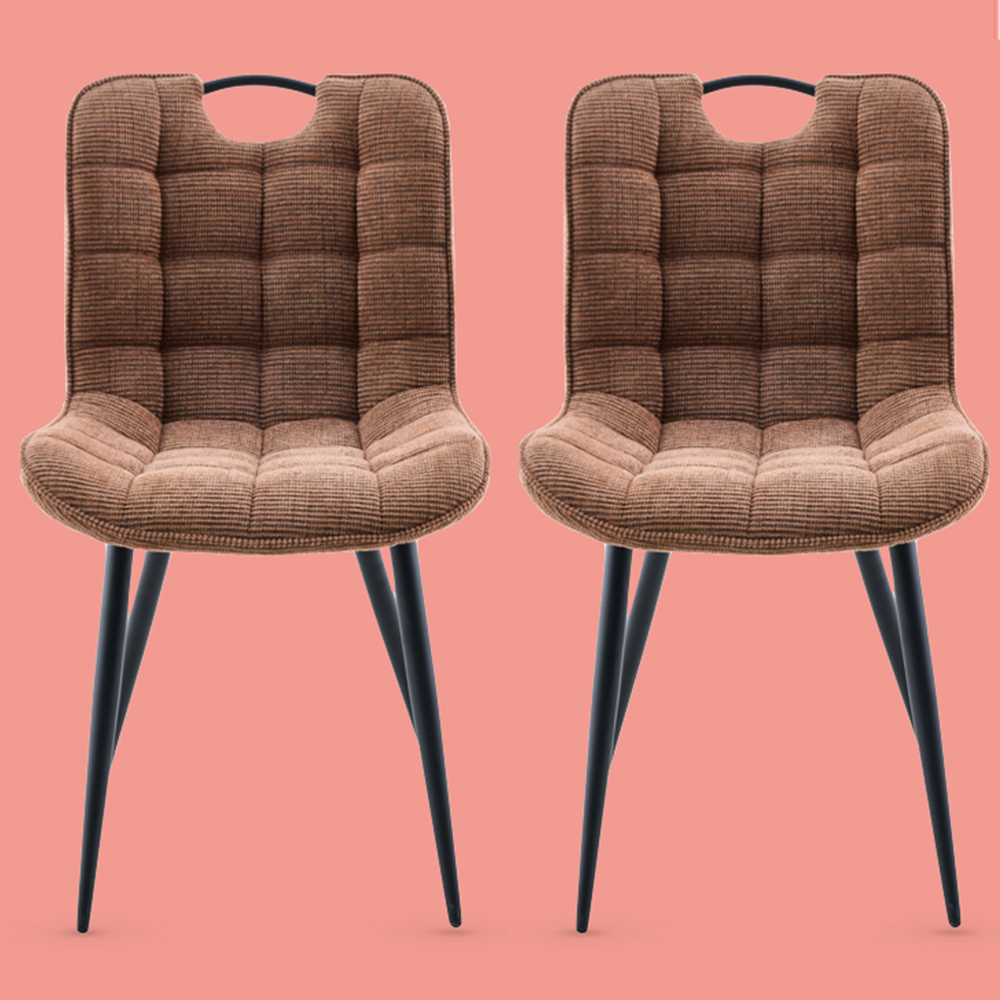 sarlix rust fabric dining chairs in pair-image-132663