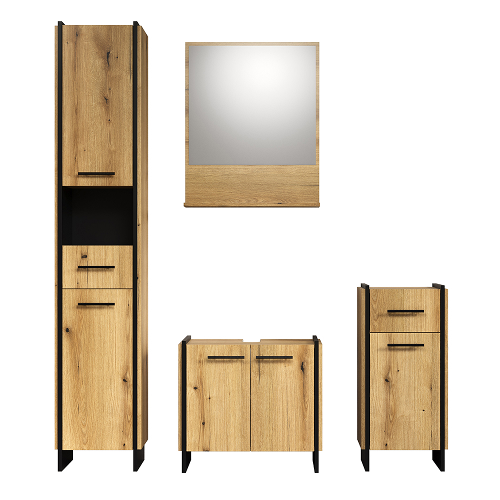 Sarlon Wooden Bathroom Furniture Set in Evoke Oak
