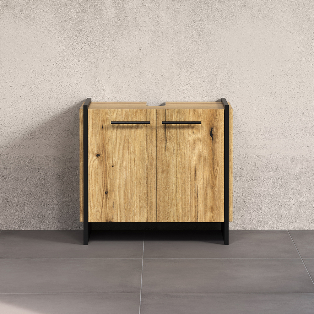 Sarlon Wooden Vanity Unit in Evoke Oak