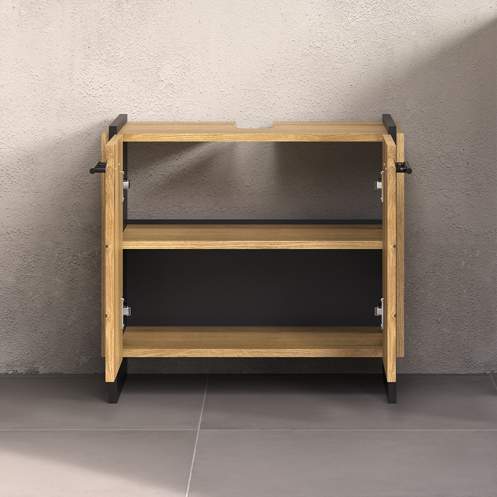 Sarlon Wooden Vanity Unit in Evoke Oak