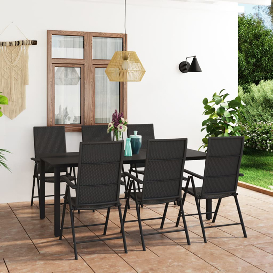 Read more about Sarnia large aluminium 7 piece garden dining set in black