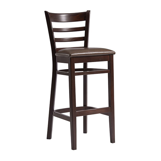 Sarnia Lascari Vintage Brown Faux Leather Bar Chairs In Pair