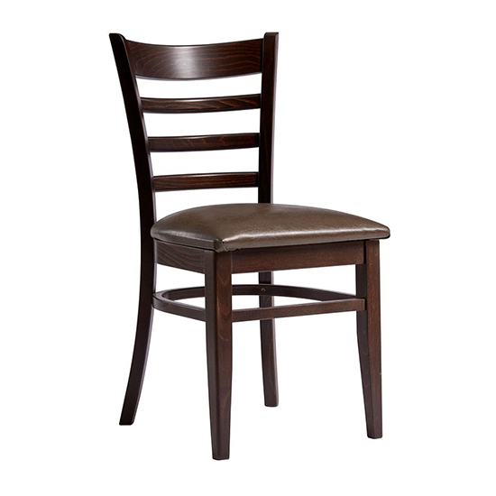 Sarnia Lascari Vintage Brown Faux Leather Dining Chairs In Pair