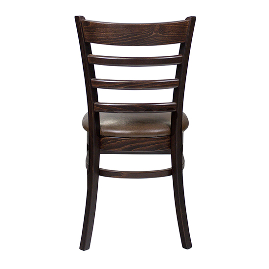 Sarnia Lascari Vintage Brown Faux Leather Dining Chairs In Pair