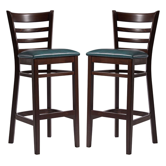 Sarnia Lascari Vintage Teal Faux Leather Bar Chairs In Pair