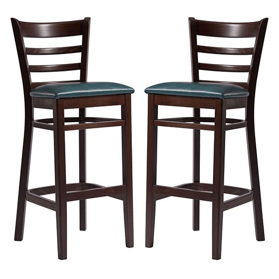 Read more about Sarnia lascari vintage teal faux leather bar chairs in pair