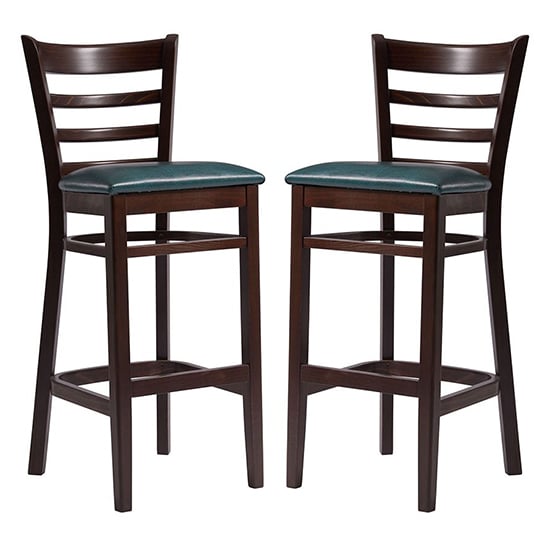 Product photograph of Sarnia Lascari Vintage Teal Faux Leather Bar Chairs In Pair from Furniture in Fashion