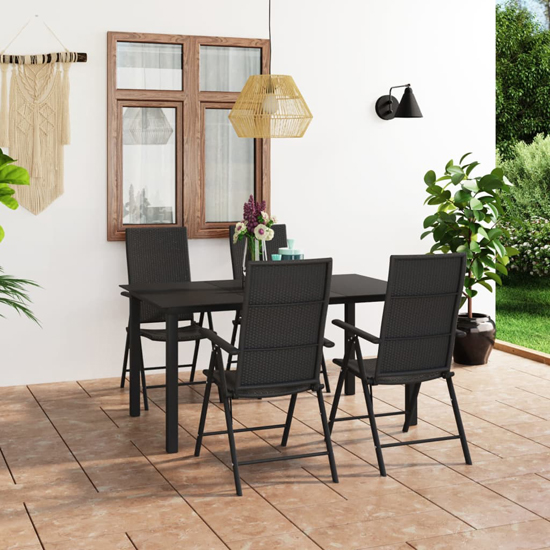 Read more about Sarnia medium aluminium 5 piece garden dining set in black