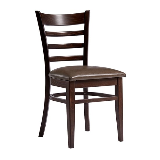 Photo of Sarnia medium brown dining chair with lascari vintage brown seat