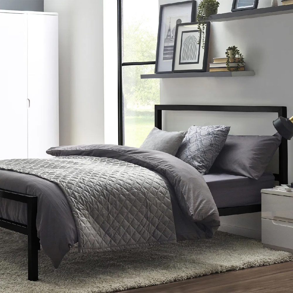 Sevilla Metal Double Bed In Black
