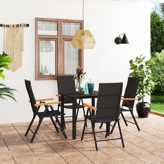 Read more about Sarnia small aluminium 5 piece dining set in black and brown