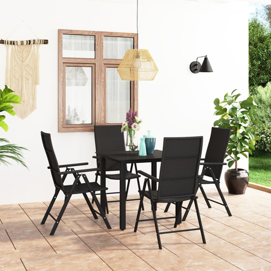 Read more about Sarnia small aluminium 5 piece garden dining set in black