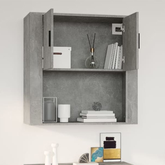 Sarnia Wall Storage Cabinet With 2 Doors In Concrete Effect