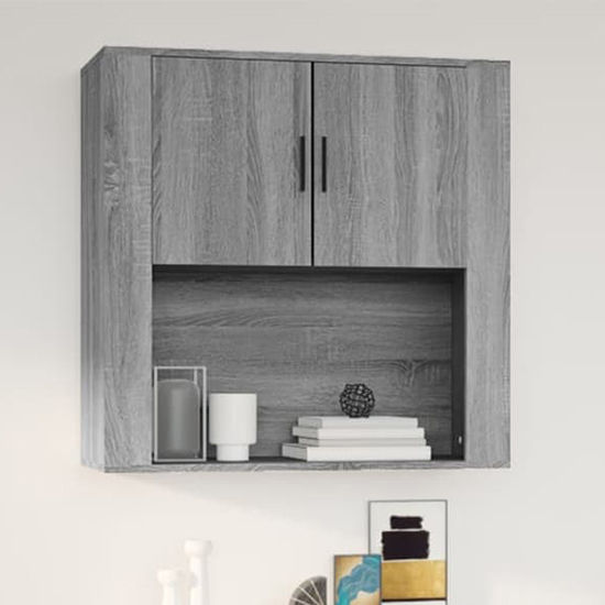Read more about Sarnia wall storage cabinet with 2 doors in grey sonoma oak