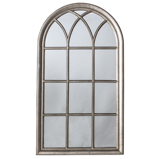 Product photograph of Sarnia Window Design Wall Mirror In Silver Frame from Furniture in Fashion