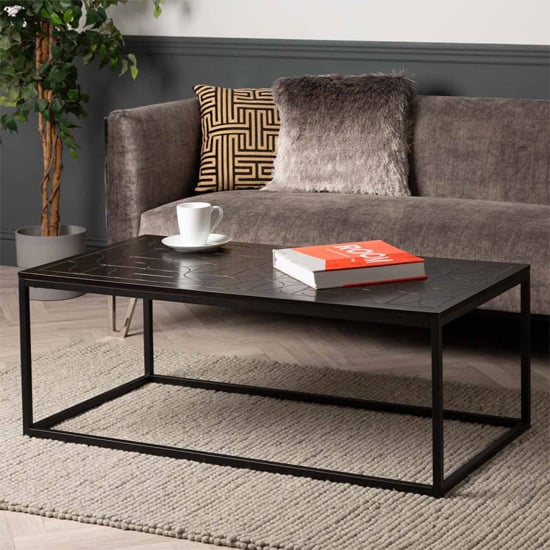 Sarnia Wooden Coffee Table In Matte Black