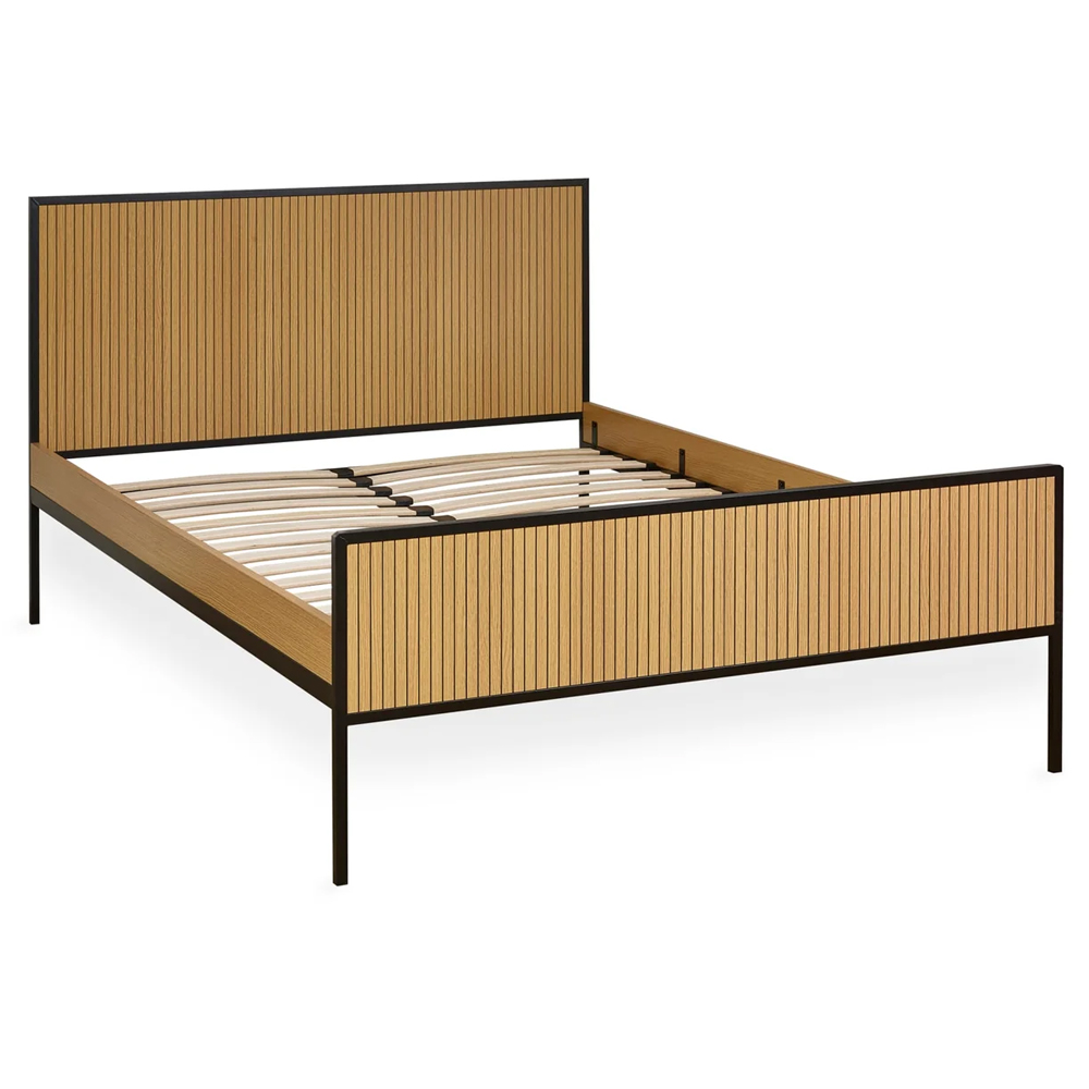 Sarnia Wooden Double Bed - Brown