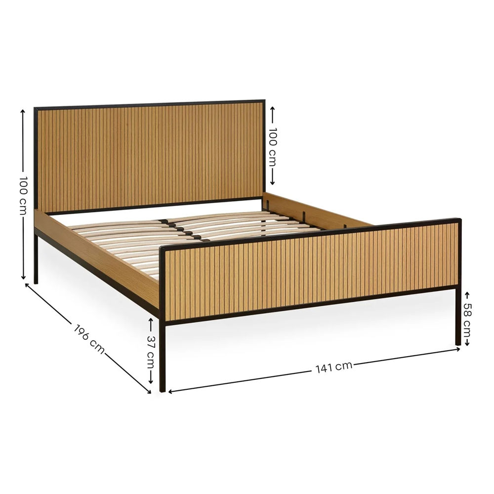 Sarnia Wooden Double Bed - Brown