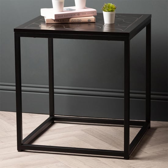 Product photograph of Sarnia Wooden End Table In Matte Black from Furniture in Fashion