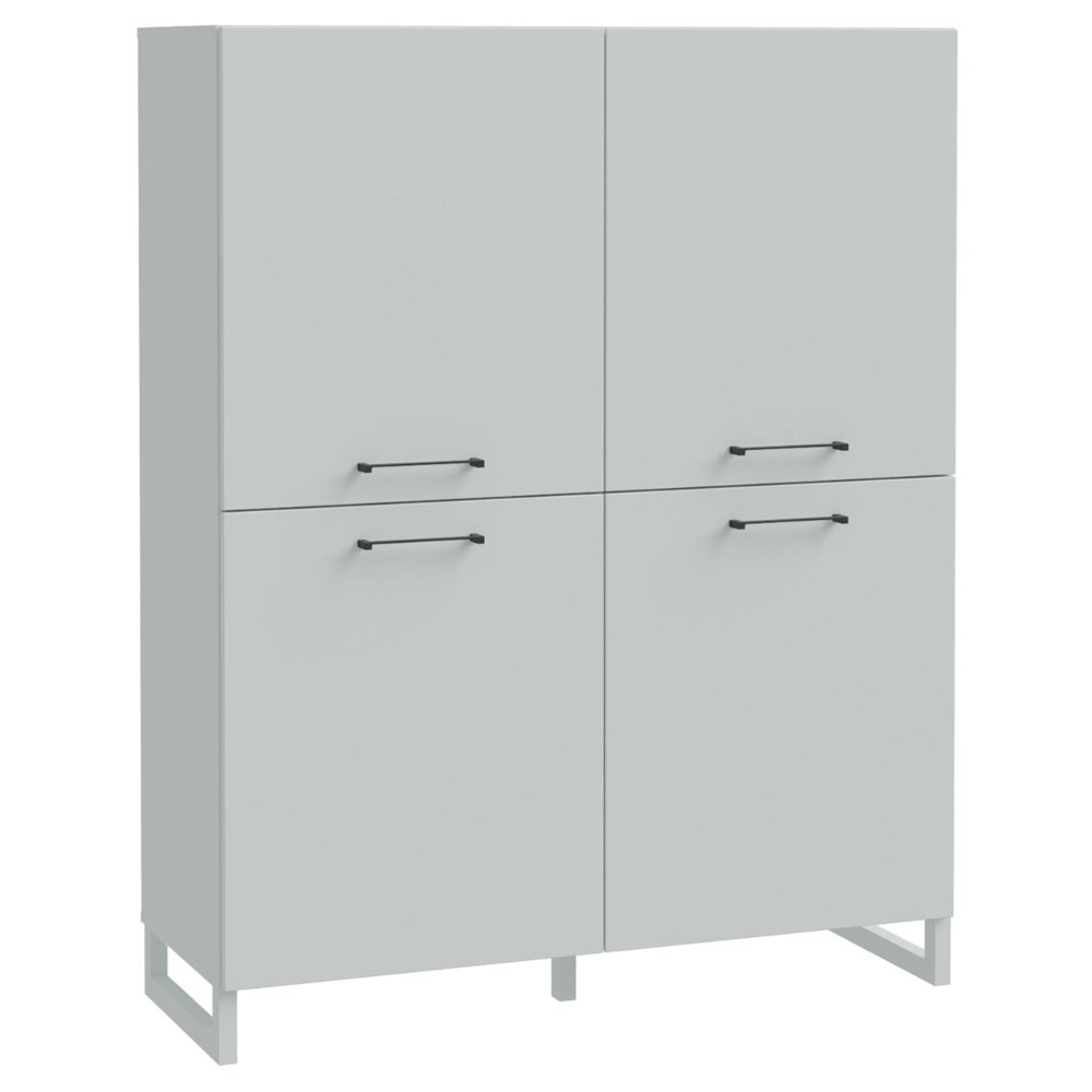Sarnia Wooden Highboard With 4 Doors In Light Grey