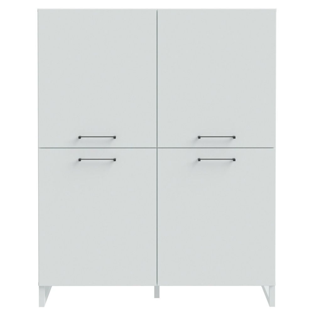 Sarnia Wooden Highboard With 4 Doors In Light Grey