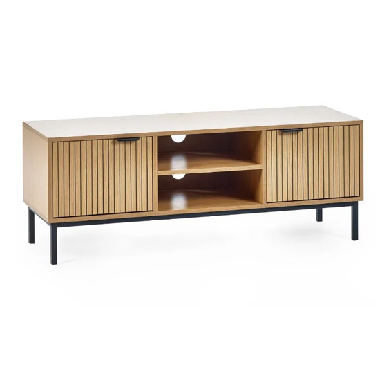 Sarnia Wooden TV Stand With 2 Doors In Natural