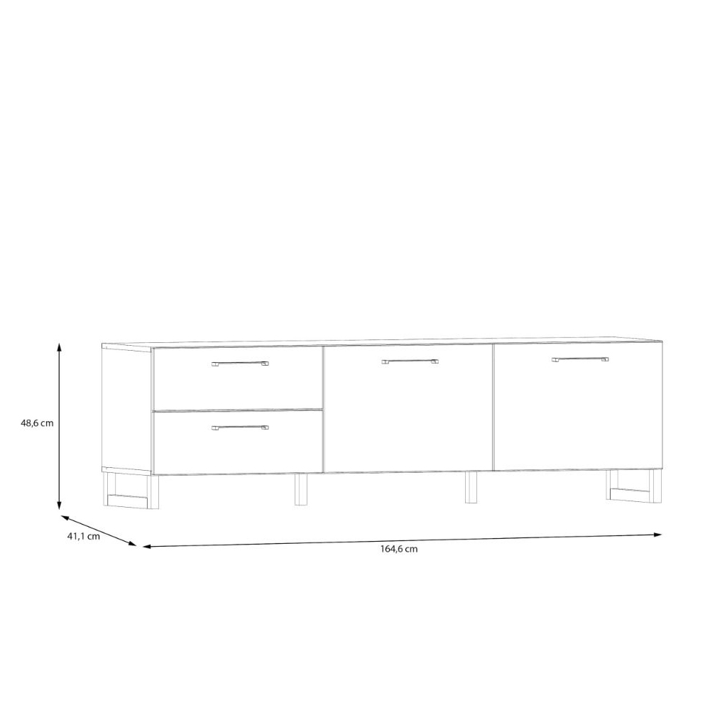 Sarnia Wooden TV Unit With 2 Doors 2 Drawers In Light Grey