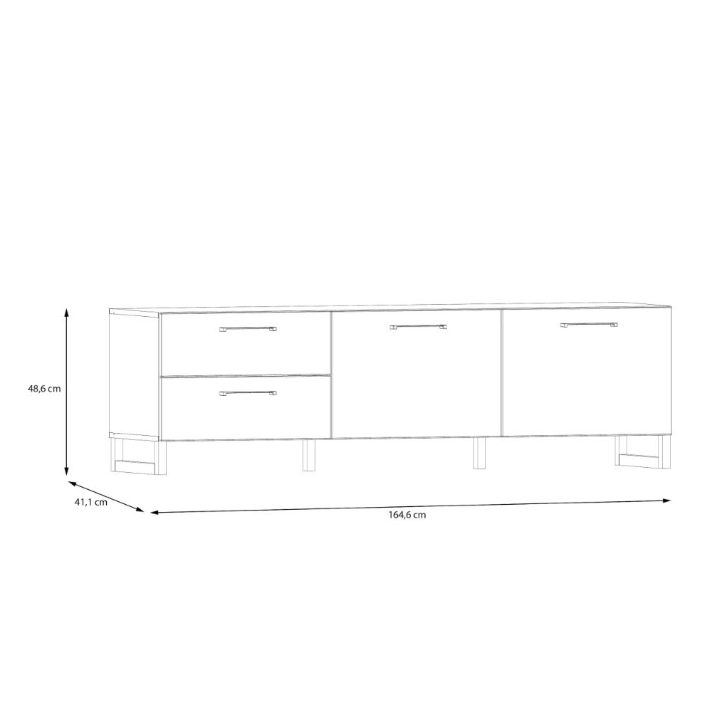 Sarnia Wooden TV Unit With 2 Doors 2 Drawers In Sage Green