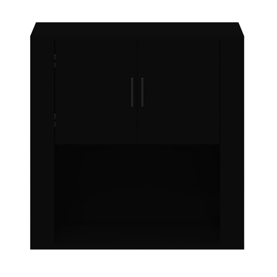 Sarnia Wooden Wall Storage Cabinet With 2 Doors In Black