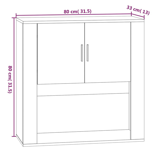 Sarnia Wooden Wall Storage Cabinet With 2 Doors In Black