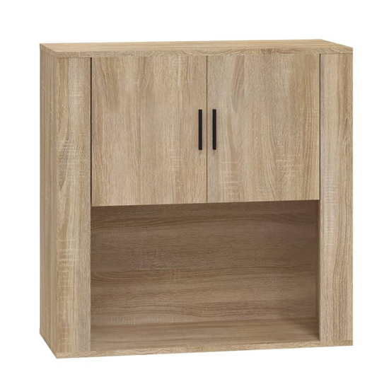 Sarnia Wooden Wall Storage Cabinet With 2 Doors In Sonoma Oak