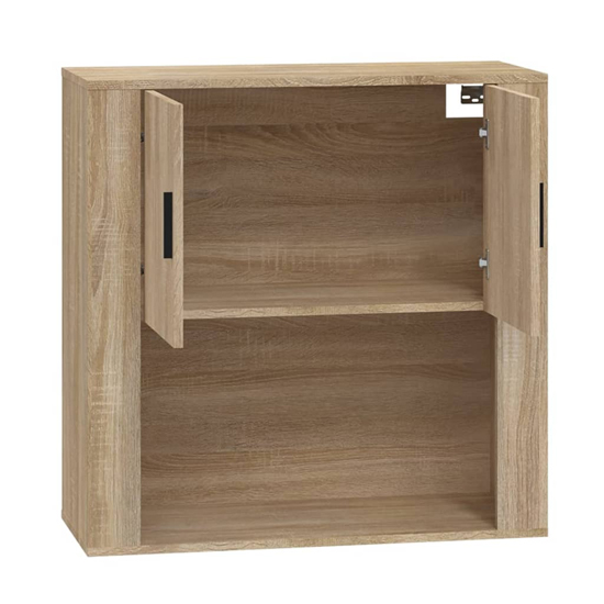 Sarnia Wooden Wall Storage Cabinet With 2 Doors In Sonoma Oak