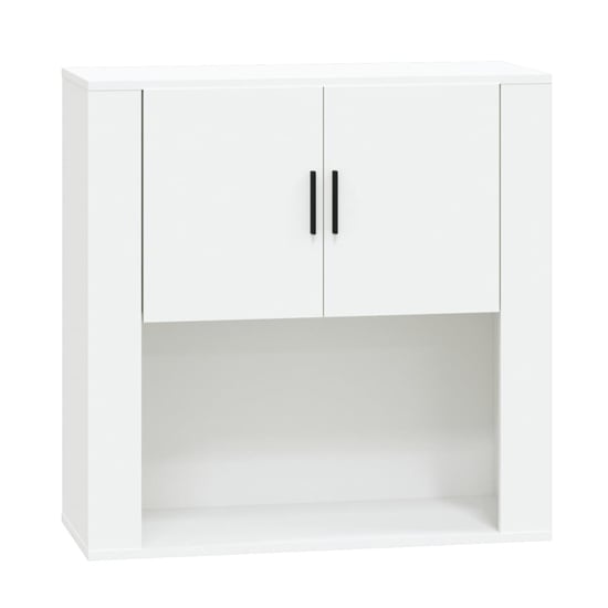 Sarnia Wooden Wall Storage Cabinet With 2 Doors In White