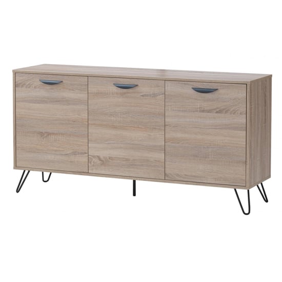 Read more about Sarva wooden sideboard with black metal legs in oak