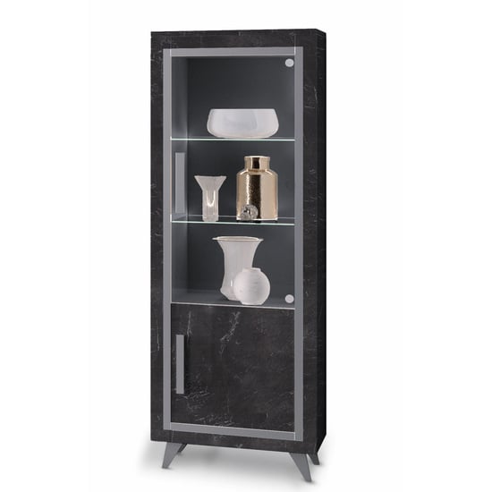Read more about Sarver high gloss display cabinet left hand 1 door in black led