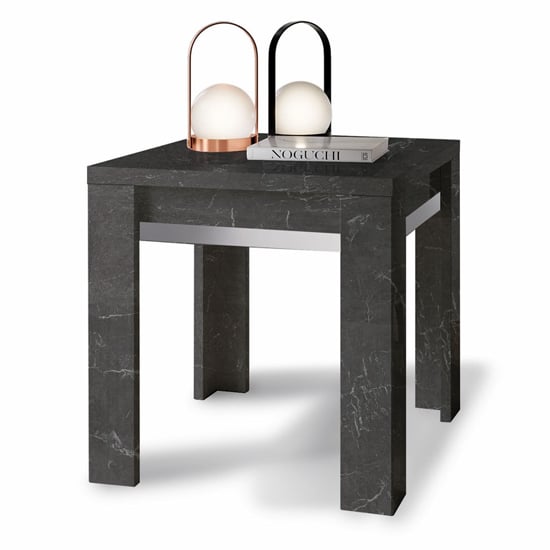 Product photograph of Sarver High Gloss Lamp Table Square In Black from Furniture in Fashion