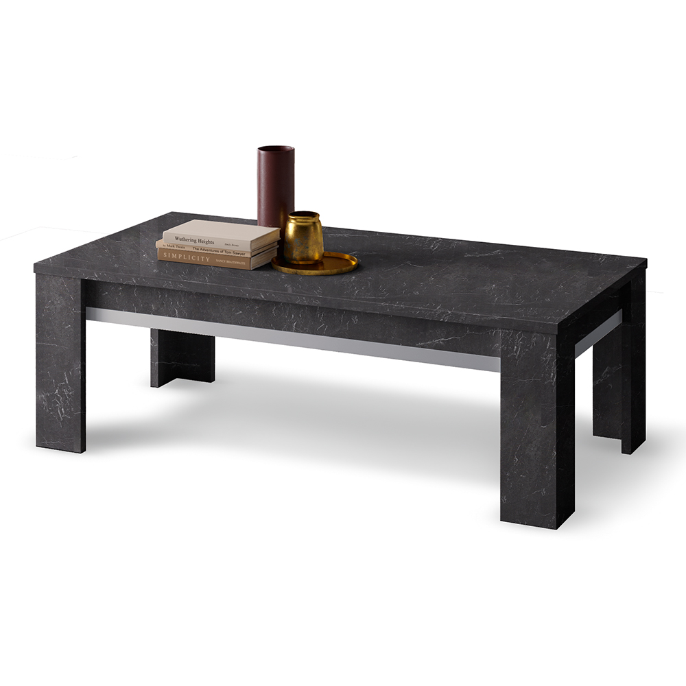 Sarver Living Room Set With Coffee Table In Black And LED