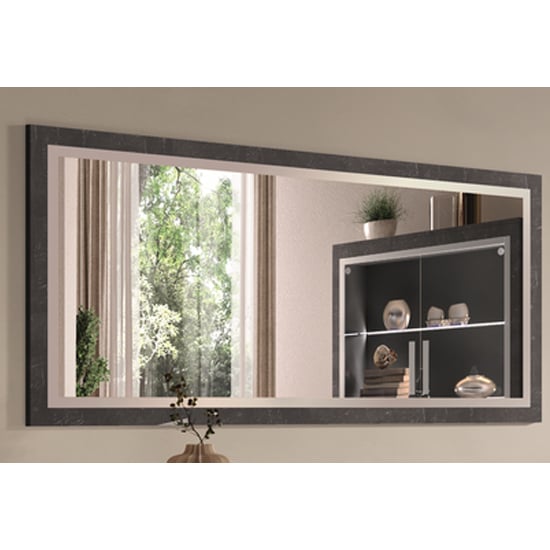 Sarver Wall Mirror Large In Black High Gloss Frame