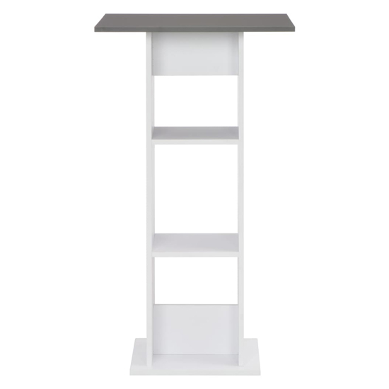 Sasha Square Wooden Bar Table In Anthracite Grey And White