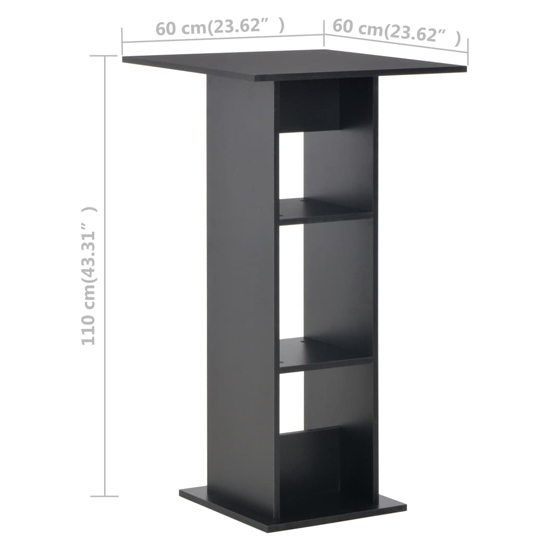 Sasha Square Wooden Bar Table In Black