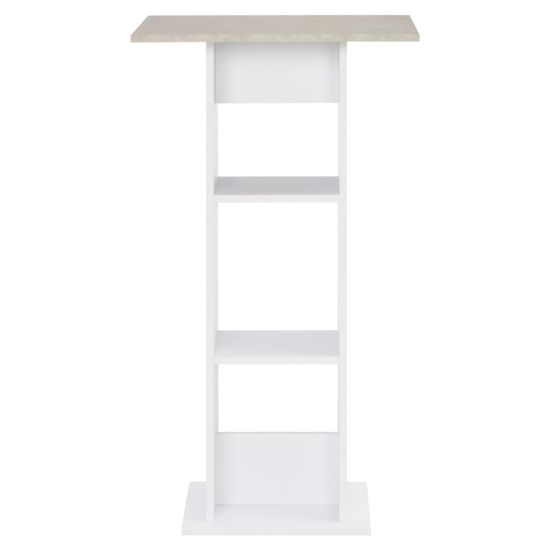 Sasha Square Wooden Bar Table In Concrete And White
