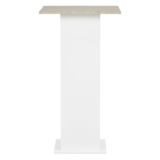 Sasha Square Wooden Bar Table In Concrete And White